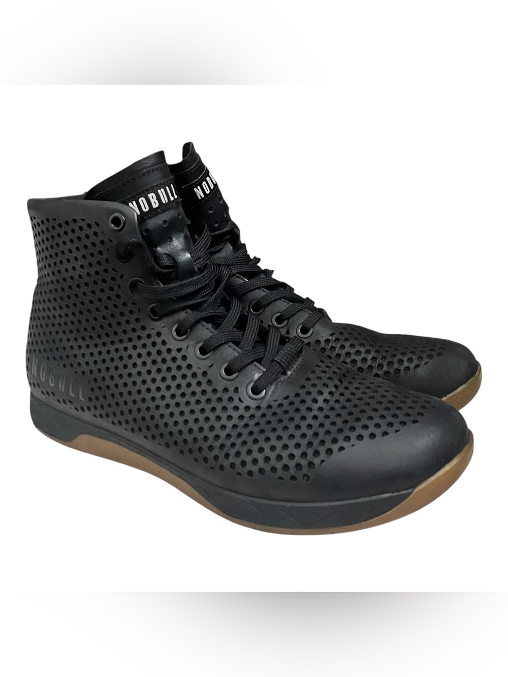 Nobull High Top Black Leather Lace Up Trainer Athletic Shoes Men’s Size 8.5